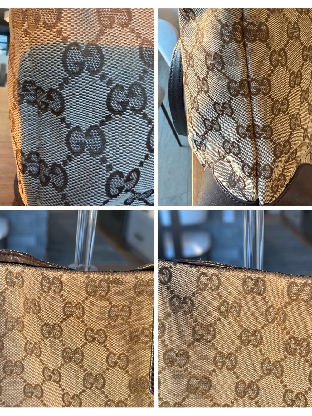 Authentic Gucci Sukey GG Canvas Tote Brown Leather Shoulder Bag - Picture 7 of 12
